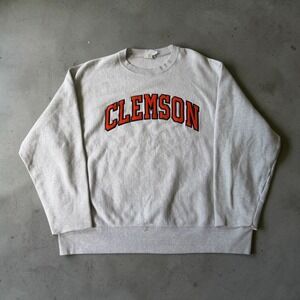 Champion Reverse Weave Clemson Sweatshirt Mens XL Gray Distressed Crewneck Y2K